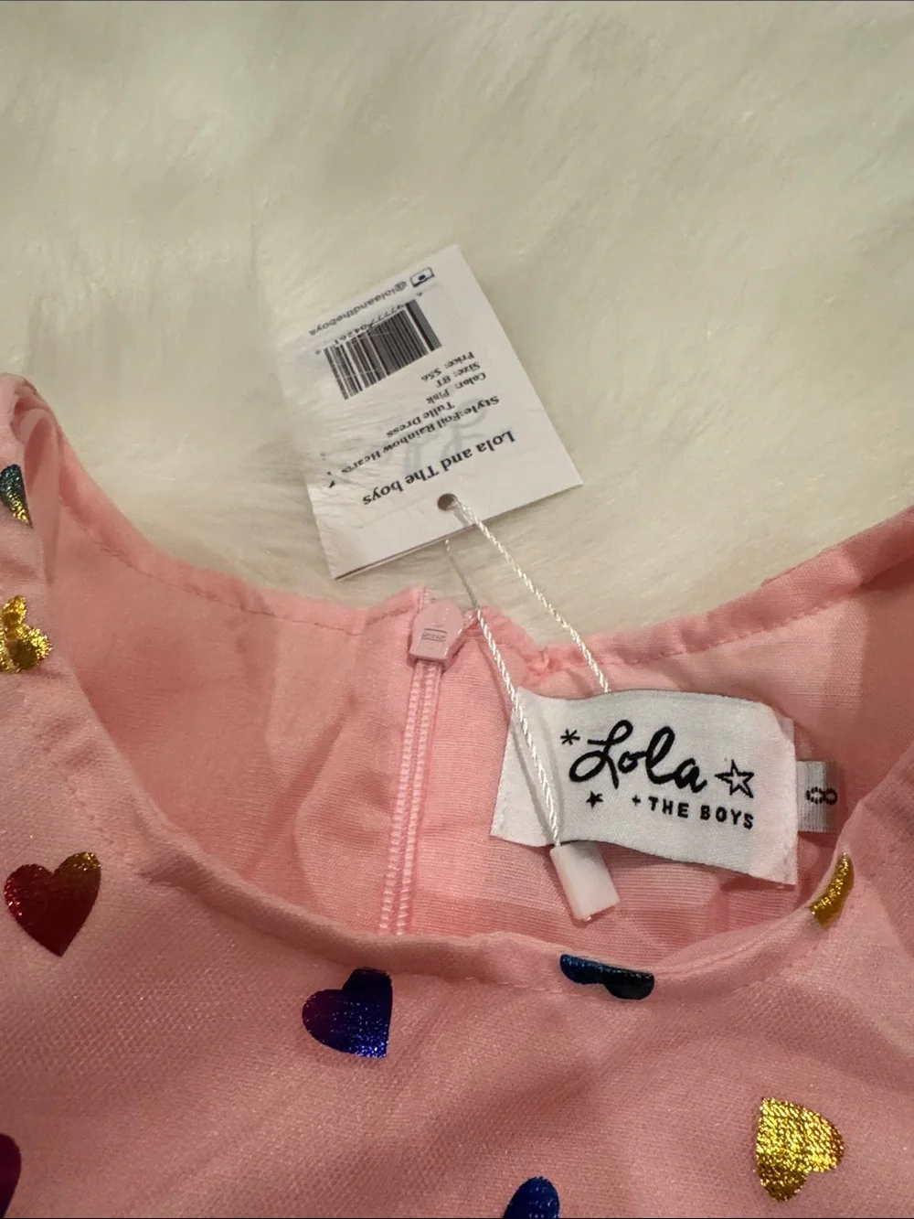 NWT! Lola + The Boys Pink Heart Confetti Dress. Size 8